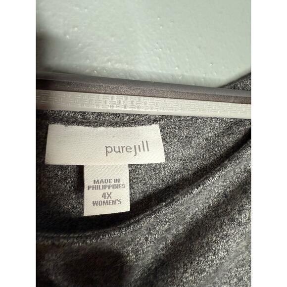 Pure Jill grey long sleeve front pocket tunic top - Picture 2 of 6